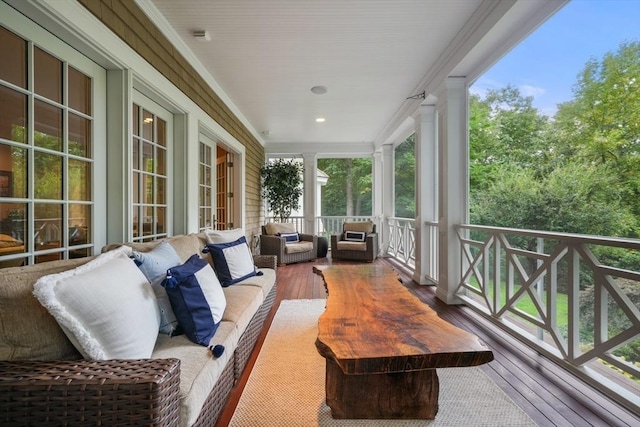 exterior space with outdoor lounge area