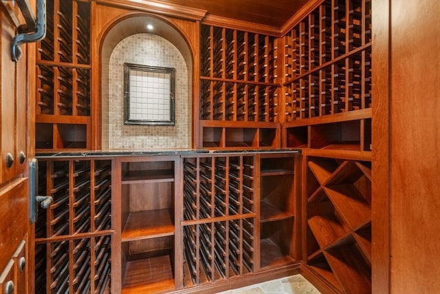 view of wine area
