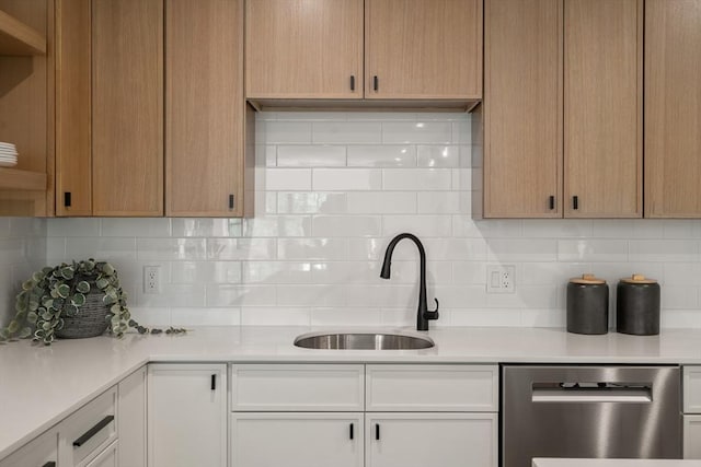 20 Audubon Way Unit 208, Canton, MA 02021 - kitchen with dishwasher, light countertops, tasteful backsplash, and a sink