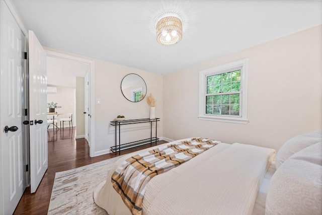 9 Josephine, Canton, MA 02021 - bedroom with dark wood-style floors, baseboards, and an AC wall unit