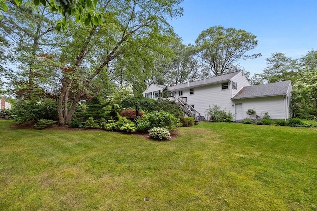 23 Eastview Ave, Billerica, MA 01821 - view of grassy yard with stairs