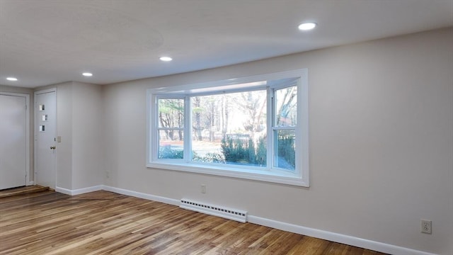 unfurnished room featuring light hardwood / wood-style flooring