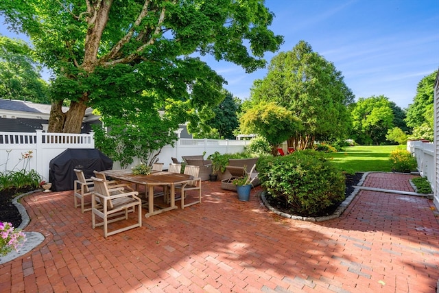 view of patio / terrace featuring area for grilling