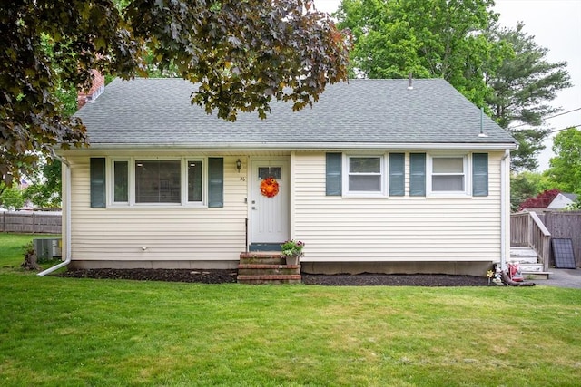 36 Pratt St, Brockton, MA 02302 - bungalow-style home with roof with shingles, entry steps, cooling unit, and a chimney
