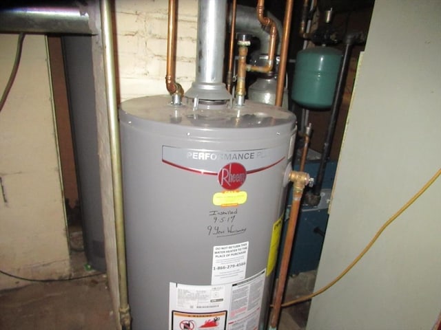 utilities featuring gas water heater