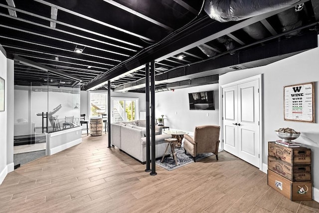 interior space featuring wood finished floors