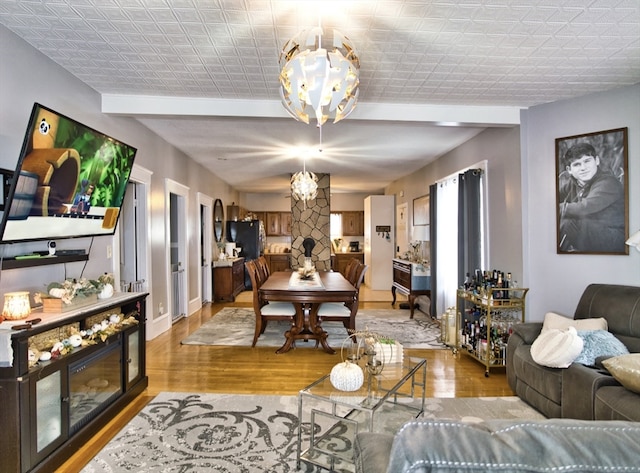 living room featuring light hardwood / wood-style floors