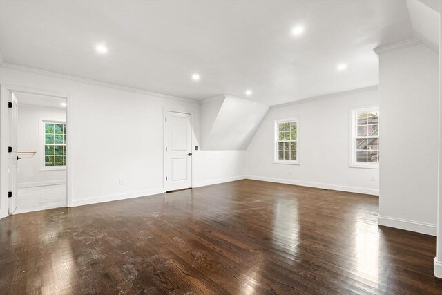 21 Greystone Rd Unit 2, Malden, MA 02148 - additional living space with wood finished floors, recessed lighting, and vaulted ceiling