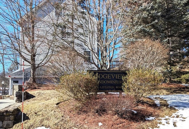 view of community sign