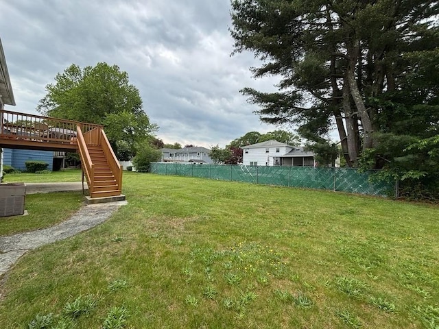 10 Gloversbrook Rd, Randolph, MA 02368 - view of yard with stairs and a wooden deck