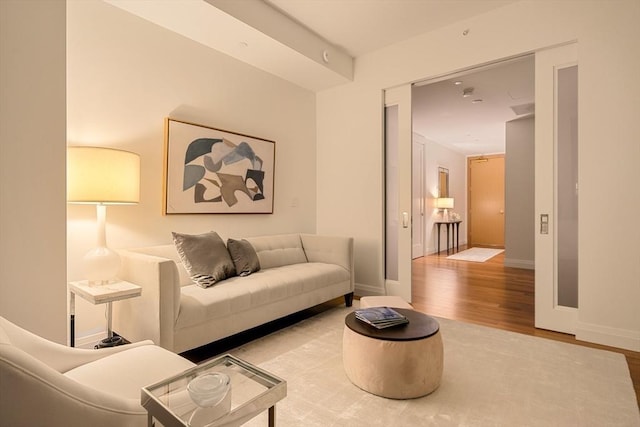 living room featuring wood-type flooring