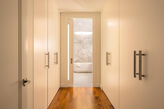 hallway featuring hardwood / wood-style floors