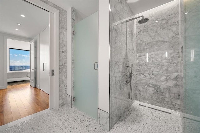 bathroom featuring an enclosed shower