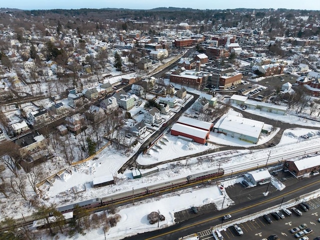 view of snowy aerial view