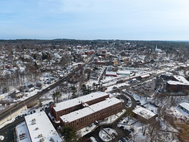 view of snowy aerial view