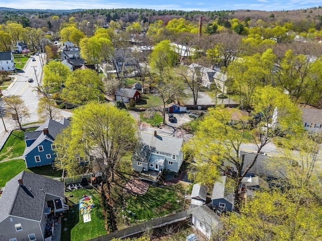birds eye view of property with a residential view
