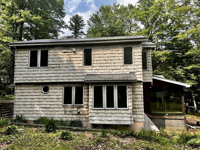 40 Papoose Lake Dr, Heath, MA 01346 - view of side of property featuring metal roof and a sunroom