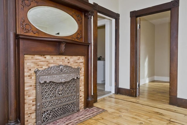 details featuring wood-type flooring