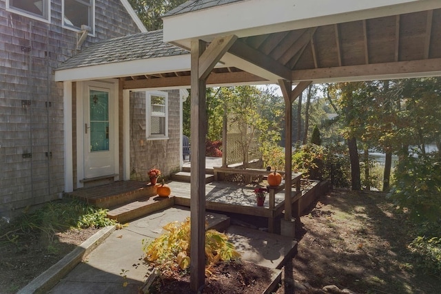 view of patio / terrace featuring a gazebo