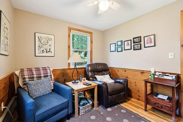 56 Conrad Rd, Melrose, MA 02176 - living area featuring ceiling fan and a baseboard radiator