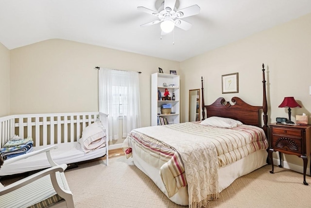 56 Conrad Rd, Melrose, MA 02176 - bedroom with lofted ceiling and a ceiling fan