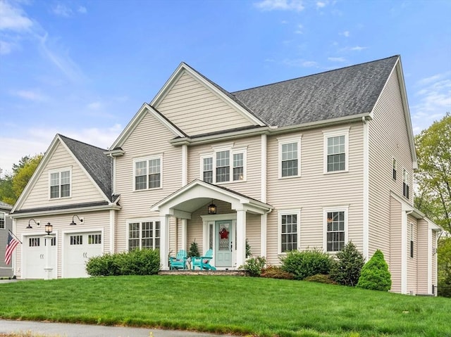 15 Day Lily Ln, Walpole, MA 02081 - traditional home featuring roof with shingles, a front lawn, and an attached garage