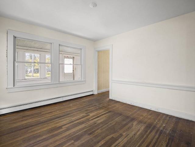 8 Rock Harbor Rd, Orleans, MA 02653 - empty room with baseboard heating, dark wood finished floors, and baseboards