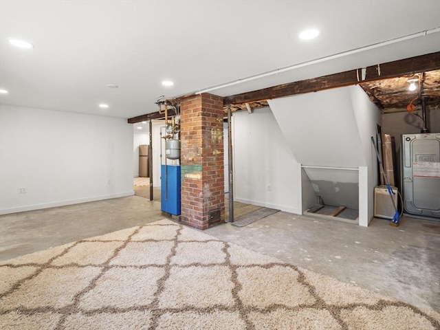 8 Rock Harbor Rd, Orleans, MA 02653 - finished basement featuring recessed lighting, water heater, and baseboards