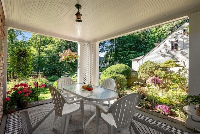 view of patio with outdoor dining area
