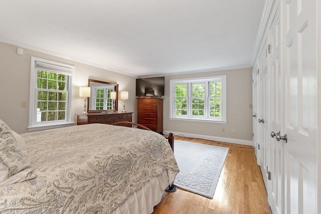 31 Spectacle Hill Rd, Bolton, MA 01740 - bedroom featuring wood finished floors, crown molding, multiple windows, and baseboards