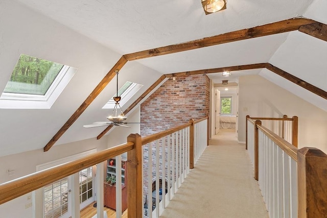 31 Spectacle Hill Rd, Bolton, MA 01740 - hallway with a skylight and an upstairs landing