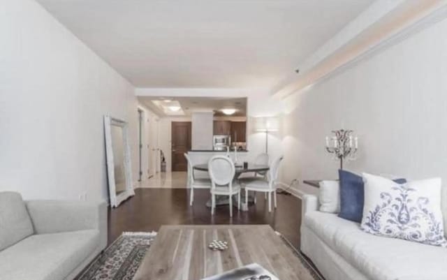 living area with wood finished floors