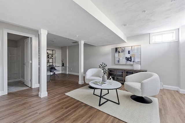 interior space with wood-type flooring