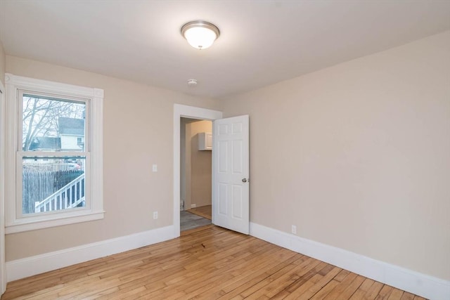 empty room featuring light hardwood / wood-style floors