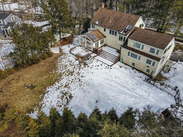 view of snowy aerial view