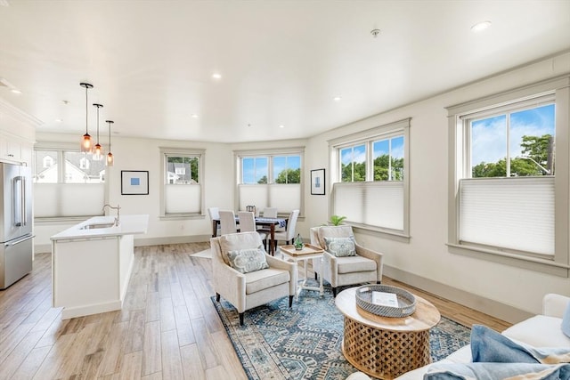 2-6 Market St Unit 3, Newburyport, MA 01950 - living room with light wood-type flooring and recessed lighting