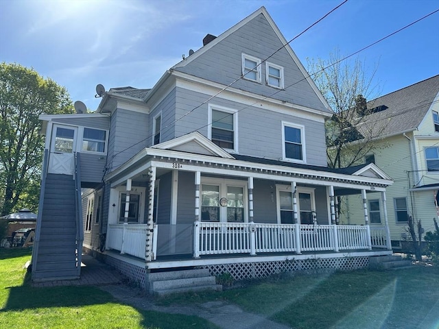 view of front of property featuring covered porch