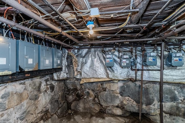 16 Fairfield Ave, Northampton, MA 01062 - unfinished below grade area with gas meter and electric panel
