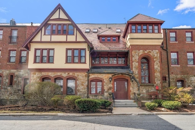 456 Belmont St Unit 21, Watertown, MA 02472 - view of front facade with stucco siding and stone siding