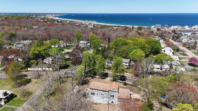 aerial view of property's location featuring a nearby body of water