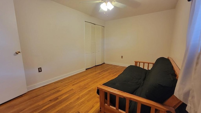 1285 Pendleton Ave Unit 1285, Chicopee, MA 01022 - living area with a ceiling fan and light wood-style flooring