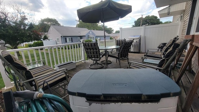 1285 Pendleton Ave Unit 1285, Chicopee, MA 01022 - deck with outdoor dining area, a yard, and area for grilling