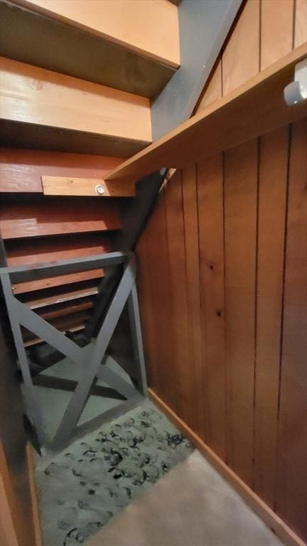 1285 Pendleton Ave Unit 1285, Chicopee, MA 01022 - stairway with wooden walls