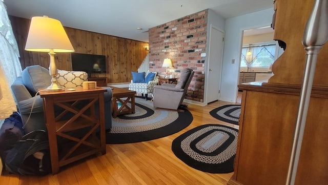 1285 Pendleton Ave Unit 1285, Chicopee, MA 01022 - living area featuring wood walls and light wood finished floors