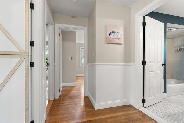 56 Beach St, Woburn, MA 01801 - hall with wood finished floors and baseboards