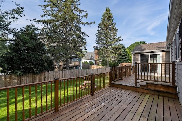 56 Beach St, Woburn, MA 01801 - wooden deck featuring a fenced backyard