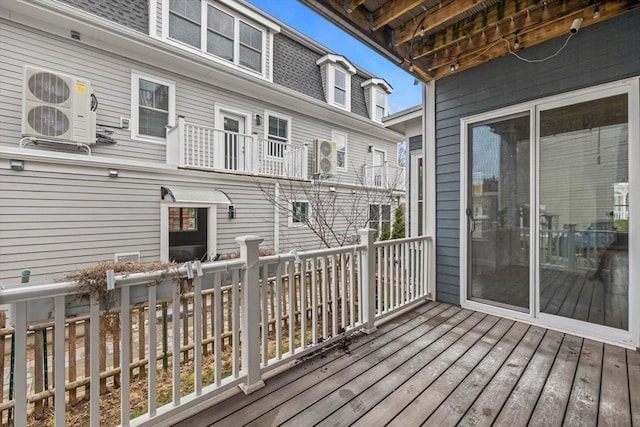 63 Perrin St, Boston, MA 02119 - wooden deck with a cooling unit