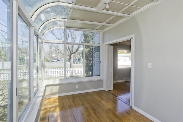 view of unfurnished sunroom