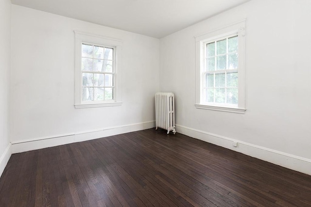 10 Ravenna Rd, Boston, MA 02132 - unfurnished room with radiator heating unit, plenty of natural light, and dark wood-type flooring