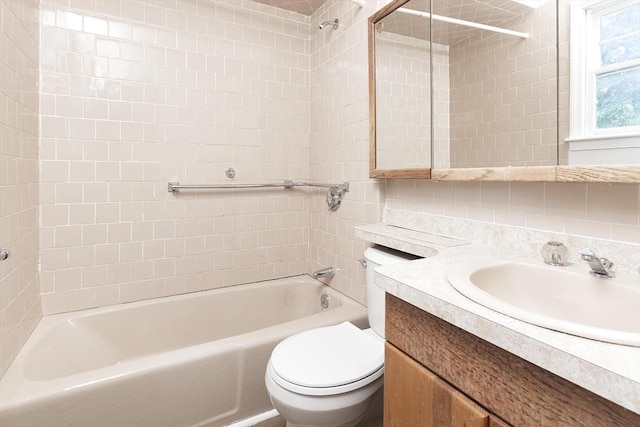10 Ravenna Rd, Boston, MA 02132 - full bathroom featuring vanity, tub / shower combination, and backsplash